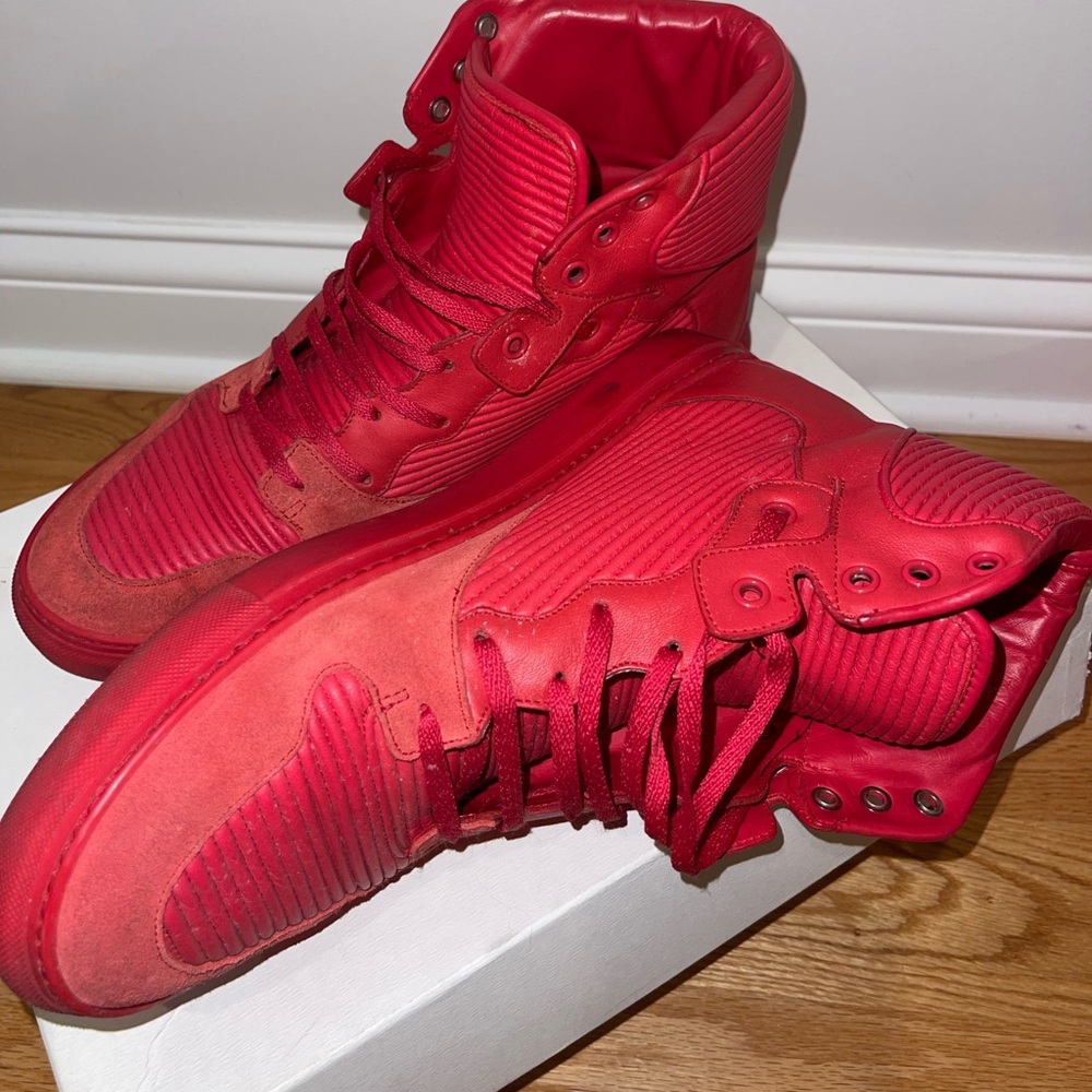 AUTHENTIC BALENCIAGA COTE TRAINER PLEATED RED SNEAKER - Picture 3 of 5